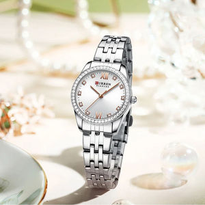 CURREN 9086 Nouvelle Montre Femme Charmante Rose Aiguilles Lumineuses Bracelet Acier Inoxydable Montre Fine à Quartz pour Femme Relogio - Product Image 3