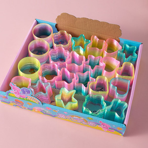 Heart Shaped Magic Rainbow <b>Ring</b> Plastic Spring Toy For Children 4-6 Years Old Educational <b>Stacking</b> Plaything - Product Image 4