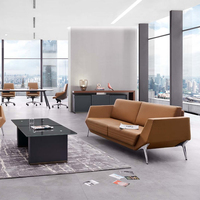 Meubles de bureau de haute qualité, salle de réunion exécutive commerciale, style moderne, canapé de bureau moderne en cuir de luxe