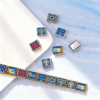 Bracelet à breloques italien personnalisé DIY sur le thème de la culture juive, Hanouka, en acier inoxydable, bracelet de montre, bijoux de mode pour femmes, cadeaux