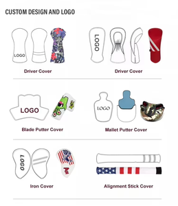 Nouvelle conception, housse de tête de club de <span class=keywords><strong>golf</strong></span> OEM d'usine, personnalisable avec logo, en <span class=keywords><strong>bois</strong></span> et cuir PU, noire, broderie et impression - Product Image 2