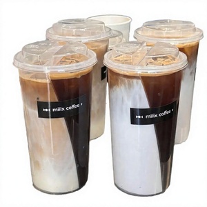 New Style 16OZ 24OZ Juice Bubble Tea Boba Single Wall Disposable PP <b>Plastic</b> <b>Cups</b> Conjoined <b>Cup</b> - Product Image 2
