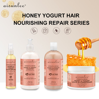 Kit de Soins Capillaires Marque Blanche au Miel Bio et Yaourt – Réparation Capillaire – Vente en Gros OEM – Shampoing, Après-Shampoing Sans Rinçage et Sérum