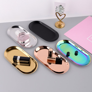 Oval stainless steel <strong>tray</strong> high quality heat and corrosion resistant jewelry <strong>snack</strong> metal serving <strong>tray</strong> - Product Image 4