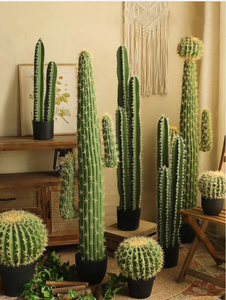 Finto Cactus Decorativo Architettonico Minimalista a Colonna in 3 Dimensioni per Interni Commerciali, Pianta Scultorea <span class=keywords><strong>Verde</strong></span> - Product Image 6