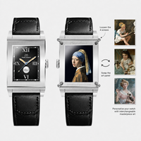 Montre à quartz à rabat style Reverso, montre-bracelet vintage carrée avec bracelet en cuir véritable, cadeau unisexe, montres à rabat inversé, été 9200