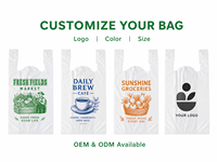 Sacs à T-shirts personnalisés imprimés en PBAT PLA compostables à domicile, sacs de courses biodégradables avec poignées