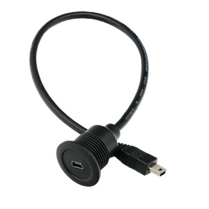 Cable de extensión mini USB macho a hembra, impermeable, para montaje en panel, para uso automotriz - Product Image 1