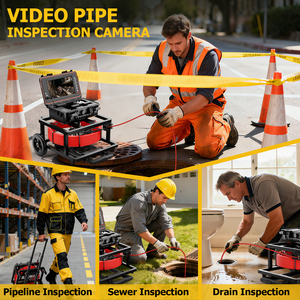 Caméra d'inspection de canalisation vidéo avec écran IPS 9 pouces, <span class=keywords><strong>endoscope</strong></span> de pipeline étanche IP68 <span class=keywords><strong>50M</strong></span>, auto-nivelant 1080P - Product Image 6