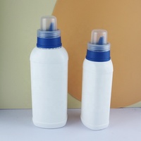 Contenants carrés en plastique HDPE personnalisés de 400 ml et 600 ml pour shampoing liquide et lessive, avec bouchon à vis pour emballage d'assouplissant textile