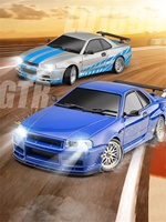 Voiture RC HOSHI LDRC 1899 RTR 1/18 2.4G RWD Drift GTR R34 Gyro LED Light On-Road, carrosserie en alliage entièrement proportionnelle, véhicule de course