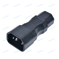 IEC 320 C14 ke C15 10A Adaptor Daya Steker Listrik PVC 3 Kutub Laki-laki ke Perempuan Konverter AC Lurus untuk PDU/UPS Server