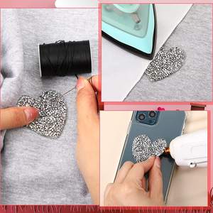 Parche <span class=keywords><strong>de</strong></span> corazón <span class=keywords><strong>de</strong></span> diamantes <span class=keywords><strong>de</strong></span> imitación <span class=keywords><strong>para</strong></span> ropa, Parche <span class=keywords><strong>de</strong></span> hierro en varios colores con motivo <span class=keywords><strong>de</strong></span> cristal Hotfix <span class=keywords><strong>para</strong></span> bolsos, pantalones y zapatos, venta directa <span class=keywords><strong>de</strong></span> fábrica - Product Image 5