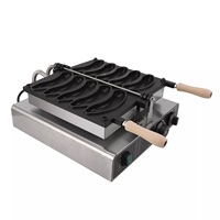 Machine commerciale de gaufrier de banane Double face en forme de banane gaufrier revêtement antiadhésif 1800W pour des machines de casse-croûte