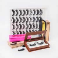 3d 5d Fluffy Faux Mink Full Strip Eyelashes Vendeur en gros Vegan 3d Faux Mink Eye Lash Private Label Faux Cils