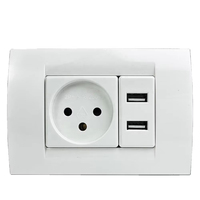 BAOBEN Prise murale double USB standard israélienne avec interrupteur et prise, idéale pour la maison et le bureau, 118 mm