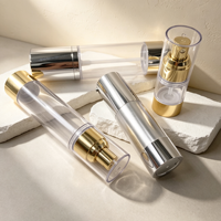 Vente en gros usine – Flacon pompe airless de luxe rose doré vide en ABS/AS de 10 ml, 15 ml, 20 ml, 30 ml pour soins personnels, méthode d'impression personnalisée
