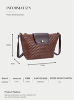 Mini sac bandoulière en cuir PU tressé pour femme, motif pierre, sac à bandoulière tendance