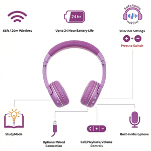Casque pour enfants BuddyPhones, écouteurs sans fil Bluetooth, bandeau réglable léger pour enfants - Product Image 4