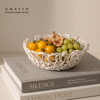 Assiette à fruits en céramique Omaysn, assiettes en porcelaine, assiette à fruits artistique émaillée multicolore, assiettes en céramique en forme de fruits
