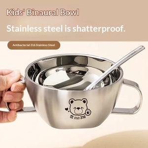 ชามอาหาร<span class=keywords><strong>เด็ก</strong></span>สแตนเลส 316 น่ารัก มีหูจับสองข้าง พร้อมฝาปิด ป้องกันความร้อนเกรดอาหาร ชามข้าวลายการ์ตูน - Product Image 2