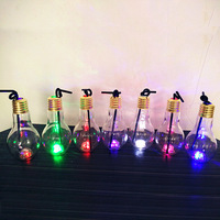 Verre à boisson en PET de 500 ml avec lumière LED RGB scintillante en forme d'ampoule, clignotant, pour la Fête des Mères et Thanksgiving – Fournisseur Professionnel
