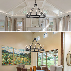 <span class=keywords><strong>Lampadario</strong></span> <span class=keywords><strong>Vintage</strong></span> <span class=keywords><strong>Industriale</strong></span> Americano a Ruota con Copertura in Metallo per Illuminazione a Soffitto e Arredamento Domestico, per il Mercato Internazionale - Product Image 2