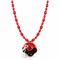 Collier de perles de football en plastique personnalisé de 33 pouces avec pendentif casque 3D, couleurs d'équipe, pour fans de sport, fête du Mardi Gras, vente en gros