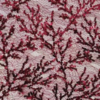 Fournisseur de tissus : Tissu en dentelle, maille, sequins et perles brodés à motifs floraux (branches et fleurs) pour robes de soirée et tenues de défilé - Tessuto a Ricamo