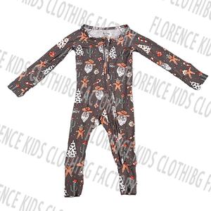 DH OEM Lässiger Unisex Baby-Strampler 2-Wege-Bambus-Strick-Einteiler mit Reißverschluss Festlicher Druck Anpassbar für Neugeborene Frühling - Product Image 3