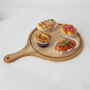 Plateau à pizza <span class=keywords><strong>en</strong></span> <span class=keywords><strong>bois</strong></span> de bambou, pelle à pizza, planche à découper, plateau de service, planche à découper ronde - Product Image 3