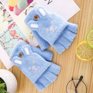 ถุงมือขนสัตว์ถักนิตติ้งสำหรับเด็กครึ่งนิ้วสำหรับนักเรียนใหม่ - Product Image 2