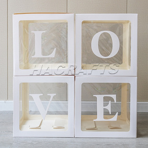 Factory Price Boy Girl Clear Transparent Baby Shower Love Letter Box Blocks <strong>Gender</strong> <strong>Reveal</strong> Backdrop for Wedding Valentines Day - Product Image 4