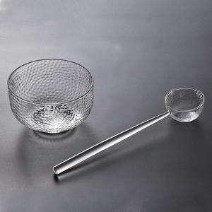 <span class=keywords><strong>Benuo</strong></span> Morden Bol à thé Matcha en verre texturé transparent de luxe résistant à la chaleur Bol à Matcha en verre de cérémonie - Product Image 2