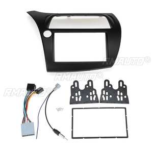 LHD 2 Din Fascia Radio Dvd Stereo Cd Panel Dash <b>Mounting</b> Installation Trim Kit Face <b>Frame</b> Bezel <b>with</b> Wire Harne for Honda Civic - Product Image 1