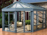 Cadre métallique en aluminium jardin d'hiver triangle pont arrière-cour casa salle de soleil hangar en verre maison extérieur serre véranda