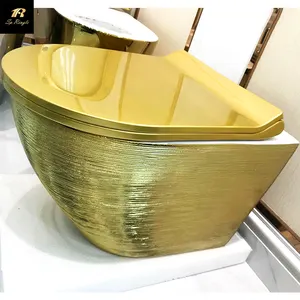 Small bathroom Sanitary ware water saving easy install frameless wall-mounted ceramic golden toilet