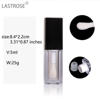 Tube d'huile à lèvres rond de 6 ml à marque privée, tubes vides pour gloss à lèvres avec grand applicateur