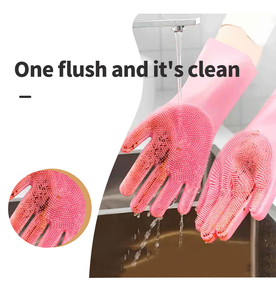 Gants de cuisine en silicone durables, imperméables et réutilisables pour le lavage de la vaisselle - Product Image 4