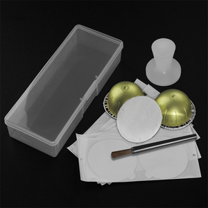 1 jeu de joints en feuille réutilisables 59mm inviolables et brosses compatibles avec les filtres à <span class=keywords><strong>capsules</strong></span> de café Vertuoline <span class=keywords><strong>Vertuo</strong></span> Espresso Maker - Product Image 1