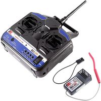 Sistema de Transmisor FlySky FS-T4B 2.4GHZ 4CH, Controlador de Radio con Receptor FS-R6B
