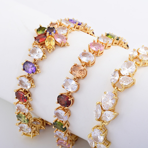 Pulsera <span class=keywords><strong>de</strong></span> Lujo con Flores <span class=keywords><strong>de</strong></span> Latón y Circones, Joyería Chapada en <span class=keywords><strong>Oro</strong></span> <span class=keywords><strong>de</strong></span> Cobre <span class=keywords><strong>de</strong></span> 18k, Pulsera <span class=keywords><strong>de</strong></span> Moda <span class=keywords><strong>para</strong></span> <span class=keywords><strong>Mujer</strong></span> - Product Image 5