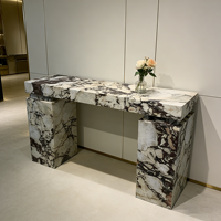 Table console rectangulaire moderne en marbre Calacatta Viola naturel, table d'appoint pour la décoration de la maison, décoration de meubles d'hôtel