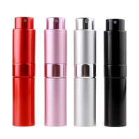 Atomiseur de parfum de voyage 8 ml, flacon en aluminium avec bouchon pulvérisateur rotatif, pompe rechargeable, conteneur cosmétique, impression sérigraphique, flacon en métal