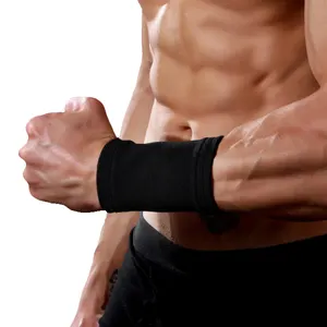 Protège-poignet personnalisé durable à haute élasticité Support de bracelet de sport élastique noir pour la protection contre l'haltérophilie