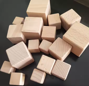 ลูกบาศก์ไม้บีช2-4ซม. บล็อกไม้สี่เหลี่ยมยังไม่เสร็จสำหรับงานฝีมือของเด็กกล่องไม้ธรรมชาติงานฝีมือไม้ - Product Image 3