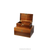 Boîte de rangement en bois massif de luxe avec serrure pour bijoux, souvenirs, documents, organisateur en bois vintage pour la décoration de la maison, du bureau ou du bureau à domicile