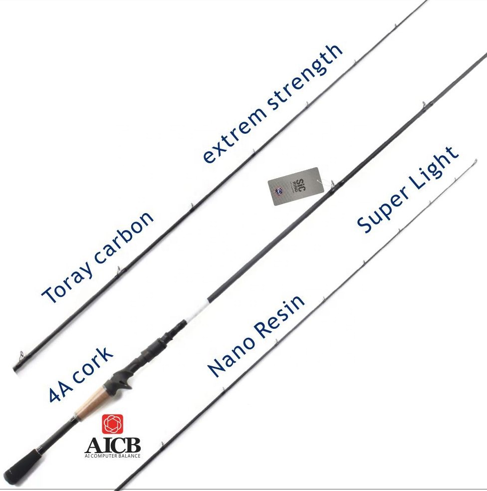 Tongkat Pancing Polos, BAR001 Nano SRF Toray T1100 M40 Fuji Panduan Gabus Karbon Tinggi Serat Grafit AS Casting Laut Berputar Bass