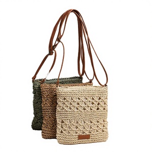 Pochette en paille tissée à la main YIYOU, fermeture éclair, réutilisable, écologique, légère, grande capacité, style vintage, pour femmes - Product Image 4