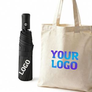 Parapluie automatique personnalisé, design tendance, compact, portable, coupe-vent, pliable en 3 sections, avec logo - Product Image 1